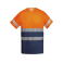 Camiseta de alta visibilidad hombre Tauri. Color azul marino/naranja fluor.