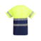 Camiseta de alta visibilidad hombre Tauri. Color azul marino/amarillo flúor.
