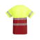 Camiseta de alta visibilidad hombre Tauri. Color rojo laboral/amarillo flúor.