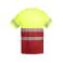 Camiseta de alta visibilidad hombre Tauri. Color rojo laboral/amarillo flúor.