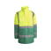 Parka de alta visibilidad hombre Merak. Color verde jardín/amarillo flúor.