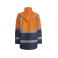 Parka de alta visibilidad hombre Merak. Color azul marino/naranja fluor.