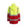 Parka de alta visibilidad hombre Merak. Color rojo laboral/amarillo flúor.