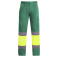 Pantalón de alta visibilidad hombre Enix. Color verde jardín/amarillo flúor.
