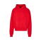Sudadera oversize con capucha unisex BY162. Color rojo ciudad.