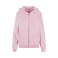 Sudadera con capucha y cremallera esponjosa mujer BY290. Color rosa suave.