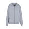 Sudadera con capucha y cremallera esponjosa mujer BY290. Color gris jaspeado.