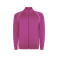 Sudadera deportiva con cremallera unisex Valier. Color rosa fluor.