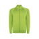 Sudadera deportiva con cremallera niño Valier. Color verde flúor.