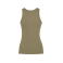 Camiseta sin mangas mujer Dribe. Color verde militar oscuro.