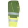 Bermuda alta visibilidad multibolsillos unisex Lada. Color verde jardín/amarillo flúor.