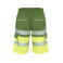 Bermuda alta visibilidad multibolsillos unisex Lada. Color verde jardín/amarillo flúor.