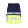 Bermuda alta visibilidad multibolsillos unisex Lada. Color azul marino/amarillo flúor.