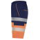 Bermuda alta visibilidad multibolsillos unisex Lada. Color azul marino/naranja fluor.