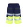 Bermuda alta visibilidad multibolsillos unisex Lada. Color azul marino/amarillo flúor.