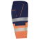 Bermuda alta visibilidad multibolsillos unisex Lada. Color azul marino/naranja fluor.