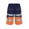 Bermuda alta visibilidad multibolsillos unisex Lada. Color azul marino/naranja fluor.