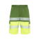 Bermuda alta visibilidad multibolsillos unisex Lada. Color verde jardín/amarillo flúor.