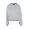 Sudadera oversize con capucha mujer BY444. Color gris jaspeado.