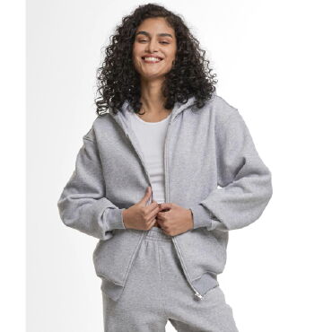 Sudadera oversize con cremallera y capucha mujer BY445