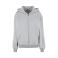 Sudadera oversize con cremallera y capucha mujer BY445. Color gris jaspeado.