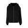 Sudadera oversize con cremallera y capucha mujer BY445. Color negro.