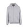 Sudadera oversize con cremallera y capucha unisex BY443. Color gris jaspeado.