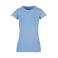 Camiseta básica elástica mujer BY384. Color azul polvo.
