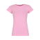 Camiseta básica elástica mujer BY384. Color rosa suave.