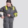 Cazadora alta visibilidad multibolsillos unisex B1196. Color gris/amarillo a. V..