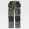 Pantalón de trabajo multibolsillos unisex B1419. Color verde kaki/negro.