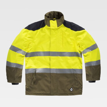 Parka alta visibilidad con capucha combinada unisex B3781