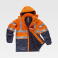 Parka alta visibilidad protección total unisex B3795. Color naranja a. V./azul marino.