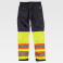 Pantalón alta visibilidad multibolsillos unisex C2618. Color negro/amarillo a. V..