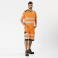 Pantalón de trabajo corto alta visibilidad multibolsillos unisex C2705. Color naranja a. V./gris oscuro.