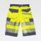 Pantalón de trabajo corto alta visibilidad multibolsillos unisex C2705. Color amarillo a. V./gris oscuro.