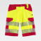 Pantalón de trabajo corto alta visibilidad multibolsillos unisex C2705. Color amarillo a. V./rojo.