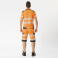 Pantalón de trabajo corto alta visibilidad multibolsillos unisex C2705. Color naranja a. V./gris oscuro.