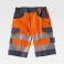 Pantalón de trabajo corto alta visibilidad multibolsillos unisex C2705. Color naranja a. V./gris oscuro.