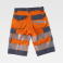 Pantalón de trabajo corto alta visibilidad multibolsillos unisex C2705. Color naranja a. V./gris oscuro.