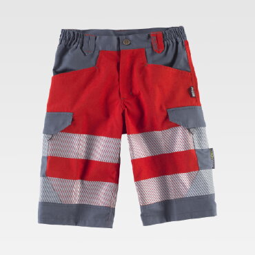 Pantal&oacute;n de trabajo corto alta visibilidad multibolsillos unisex C2706