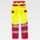 Pantalón alta visibilidad multibolsillos unisex C2715. Color amarillo a. V./rojo.