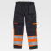 Pantalón alta visibilidad multibolsillos unisex C2918. Color negro/naranja a. V..