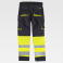 Pantalón alta visibilidad multibolsillos unisex C2918. Color negro/amarillo a. V..