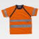 Camiseta alta visibilidad unisex C2941. Color naranja a. V./negro.