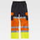 Pantalón alta visibilidad multibolsillos unisex C3216. Color negro/naranja a. V./amarillo a. V..