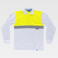Polo alta visibilidad antibacteriano manga larga unisex C3443. Color blanco/amarillo a. V..