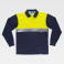Polo alta visibilidad antibacteriano manga larga unisex C3443. Color azul marino/amarillo a. V..