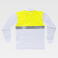 Polo alta visibilidad antibacteriano manga larga unisex C3443. Color blanco/amarillo a. V..
