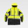 Parka alta visibilidad con capucha combinada unisex C3515. Color amarillo a. V./negro.